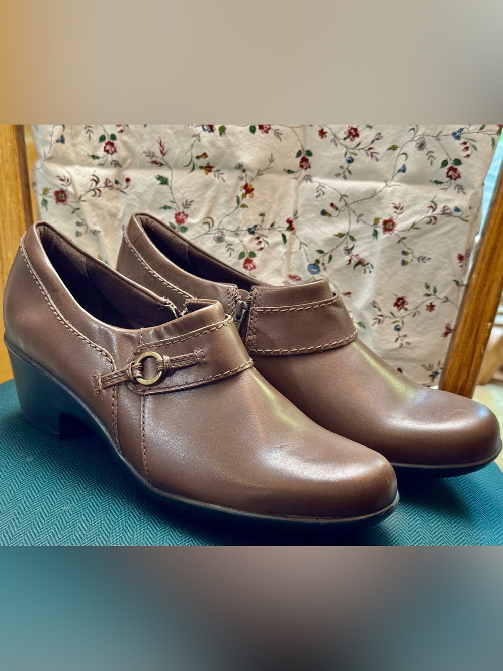 Clarks Brown Leather Low Boot Shoe, 12 M